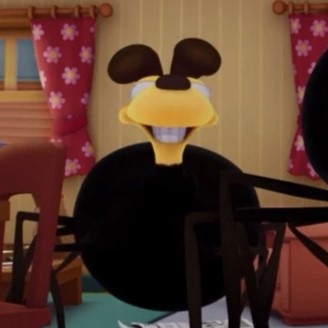 Spider with Mickey-like face