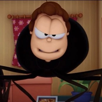 Spider with Garfield's face